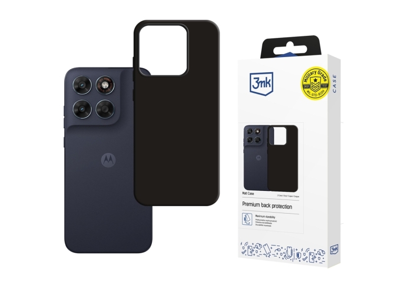 3Mk Matt Case For Motorola Moto G87 - Black