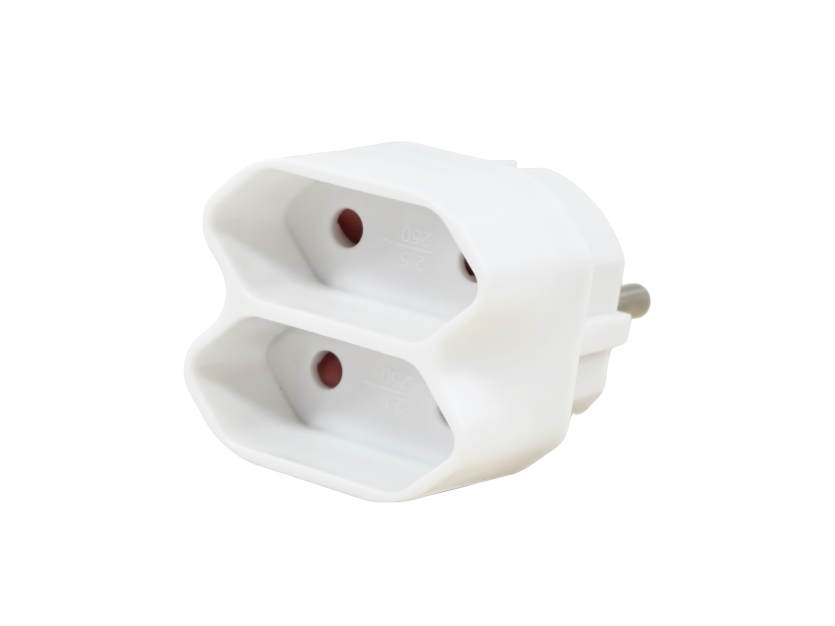 Power Outlet 2 X Euro Socket. White
