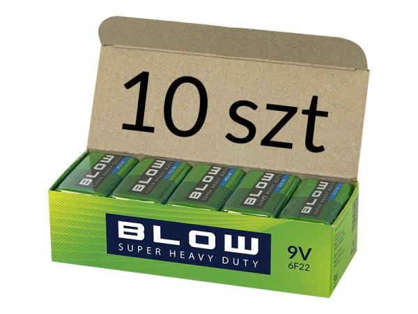Baterija BLOW SUPER HEAVY DUTY, 9V, 6F22 - 10 vnt