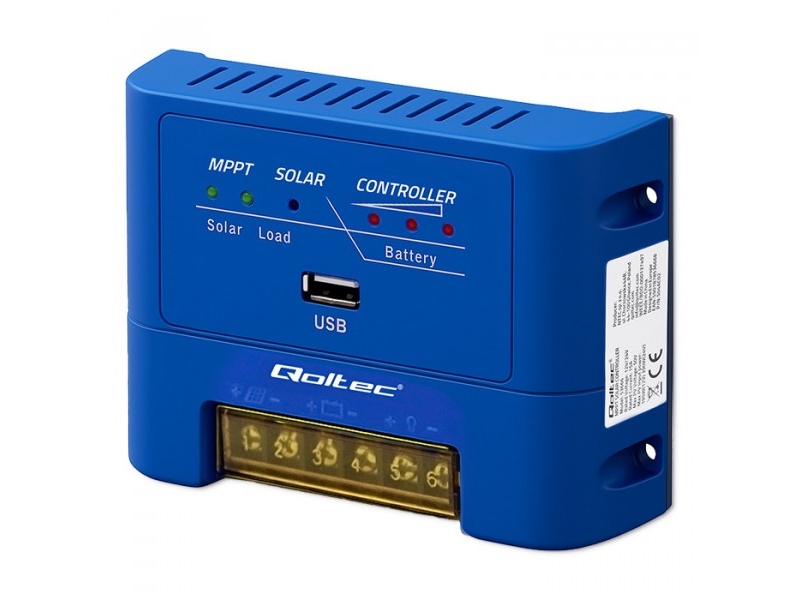 Qoltec Mppt Solcellelader/Regulator 15 A Til Dc-Modtagere Og Opladning Af 12V/24V Batterier | Lifepo4