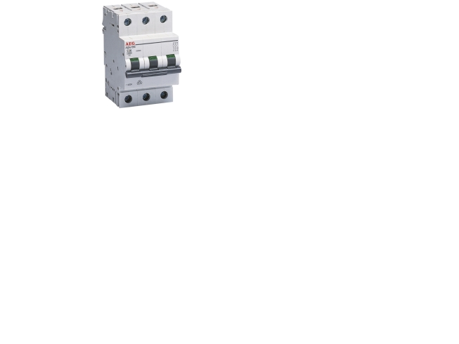AEG Automatsikring, MCB 16A C karakteristisk, 3 polet, 6kA kortslutningsbrydeevne, 230/400V AC, 54mm bred