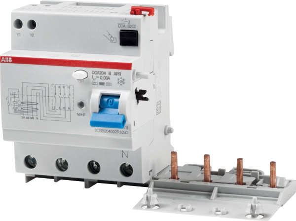 ABB Fejlstrømsmodul DDA204 for Compact automatsikringer - 4 polet PFI 63 A 300 mA - Type B - Høj Immunitet