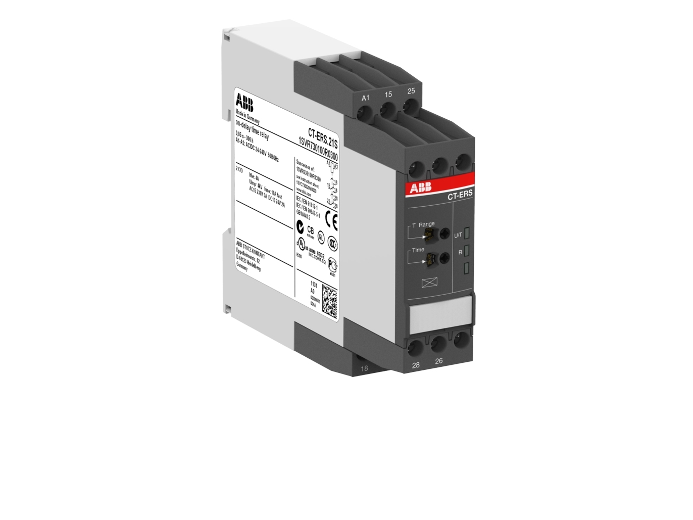 ABB CT-AHS.22S, Tidsforskydningsrelæ, 22,5 x 85,6 x 103,7 mm, 136 g, 97 mm, 30 mm, 109 mm