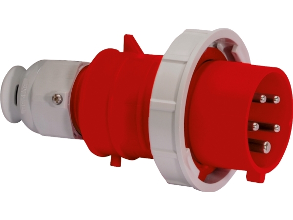 FIX-PRO CEE stikprop 32A 400V klokken H6 5 polet rød, IP67, skrueløs Quick connect, polyamid