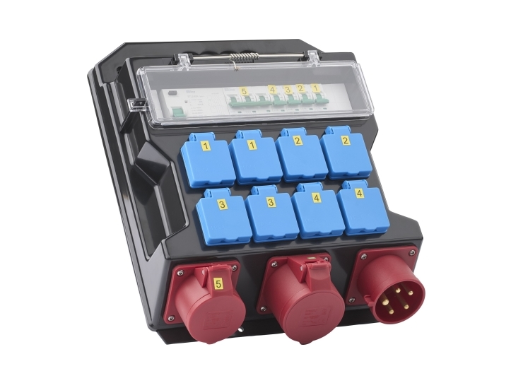 HEATCOM LT BYGGESTRØMTAVLE 32A 8x SCHUKO UDTAG - IP 44