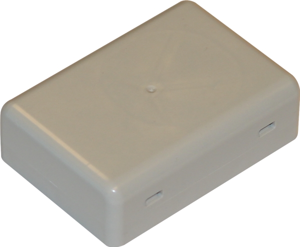 Universaldåse 314S stor, inkl. klemmer og aflastning. HxBxL: 28x65x92mm IP20, ABS plast farve: Ral 7035 (lysgrå) - (10 stk.)