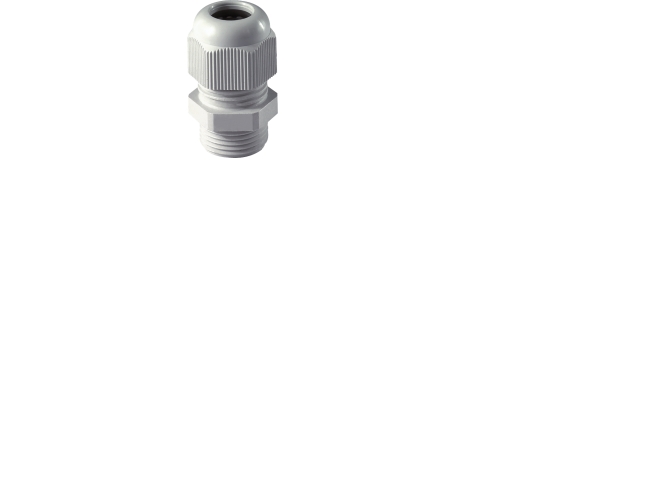 JACOB Forskruning Perfect M25x1,5 med reduceret klembredde og langt gevind kabel Ø9-14mm IP68, UL polyamid, lysegrå RAL 7035