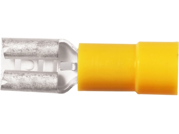 Elpress Isoleret Spademuffe 4-6 mm² 9,5x1,2 Gul A4609FLS Messing Cu