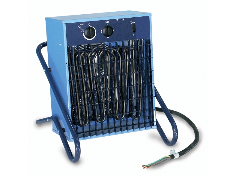 EL-BJØRN Varmeblæser VF7, 7 kW, transportabel. 440V/60 Hz, IP44. Leveret med 2m tilslutningskabel.