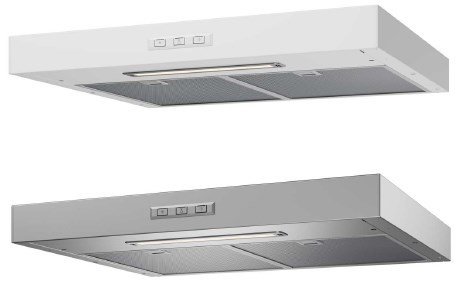 SYSTEMAIR Emhætte Airline 2H, centralventilation med elek. spjæld og relæudgang, hvid, 600 mm, Ø125,. 75% emfangsevne v/184 m³/h og 60 cm.
