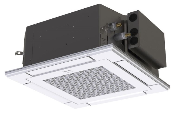 Panasonic-kassett 60×60 S-36PY3E H243 × B575 × D575 mm, med köldmedium R32. Kom ihåg att köpa panelen CZ-KPY4