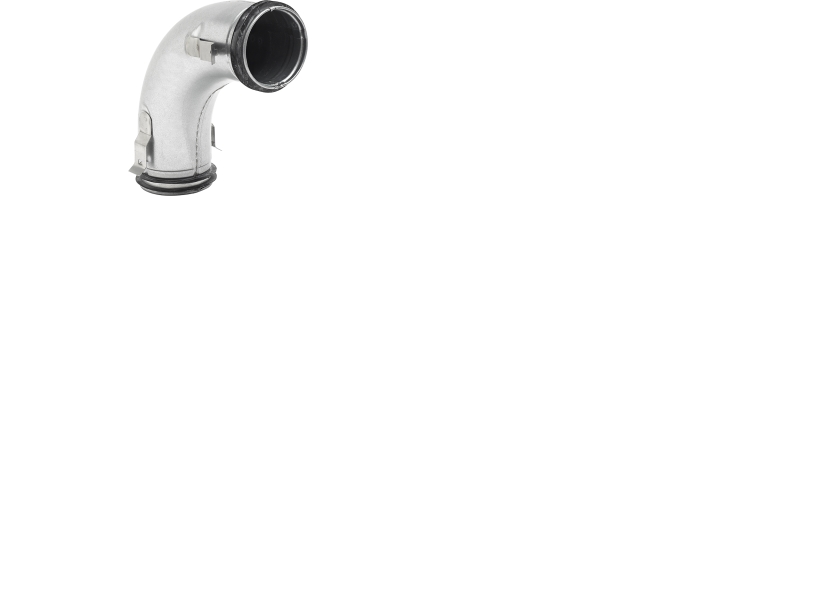 LINDAB InDomo bøjning BU 76-90 til flexslange LFPE76/LFPEB76 med Smart lock funktion.