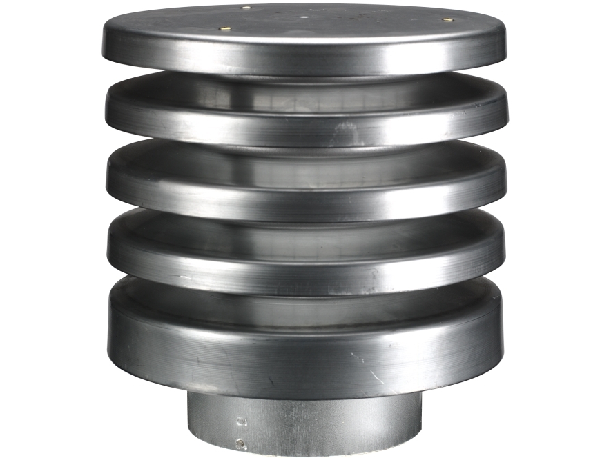 LINDAB Lamelhætte VHL 315, galvaniseret til vandret indtag og afkast. Ydre diameter ø450, max. 1600 m³/h v/indtag.