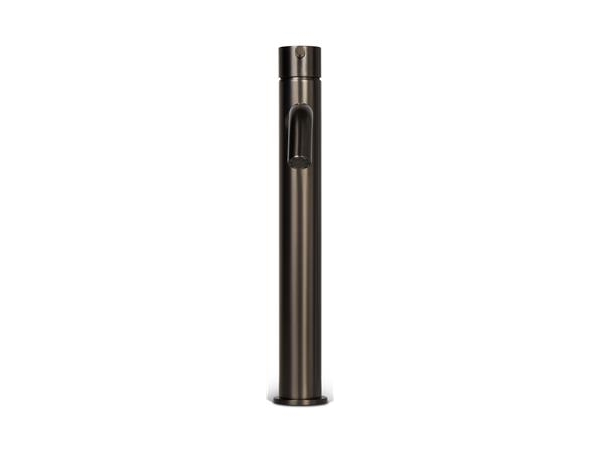 BLUE LABEL Etgrebs håndvaskarmatur uden bundventil - kold start funktion & 3/8 tilslutningsslanger - gun metal - høj model