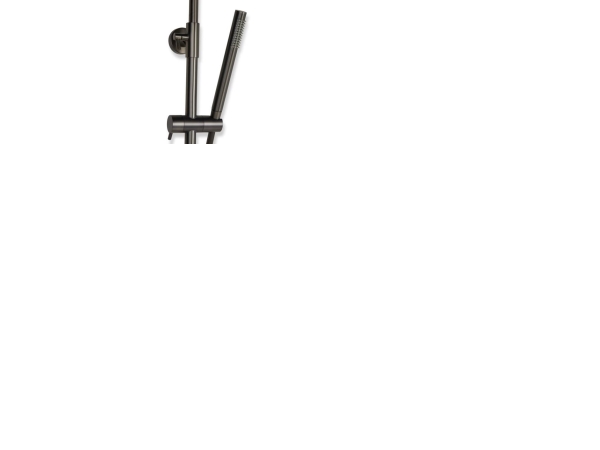 BLUE LABEL Brusesystem med Ø250 mm hovedbruser samt termostatarmatur - inklusiv koblinger og rosetter - gun metal