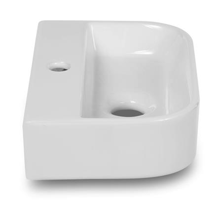 BLUE LABEL Keramisk håndvask, firkantet med hanehul midt - 32x22x8,5 cm - uden overløb - mat hvid