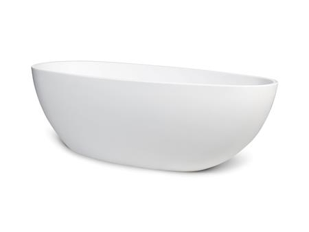 BLUE LABEL Fritstående akryl mat hvid badekar - længde 1800 mm - højde 600 mm - bredde 900 mm - med krom pop up bundventil og overløb