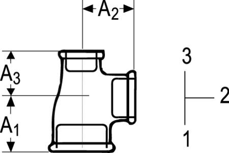 Georg Fischer tee 90° galvaniseret reduceret 1-3/4''