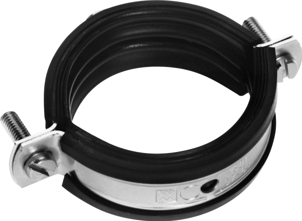 WALRAVEN 20-23mm 1⁄2” rustfri støj-isoleret rørbøjle M8 gevind max belastning 900N Rustfrit stål 316, EPDM