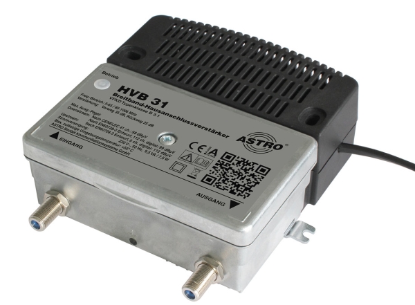 Astro Hvb 31, 85 - 1006 Mhz, 31 Db, 75 Ohm (O), Aluminium, -15 - 55 °C, Vodafone