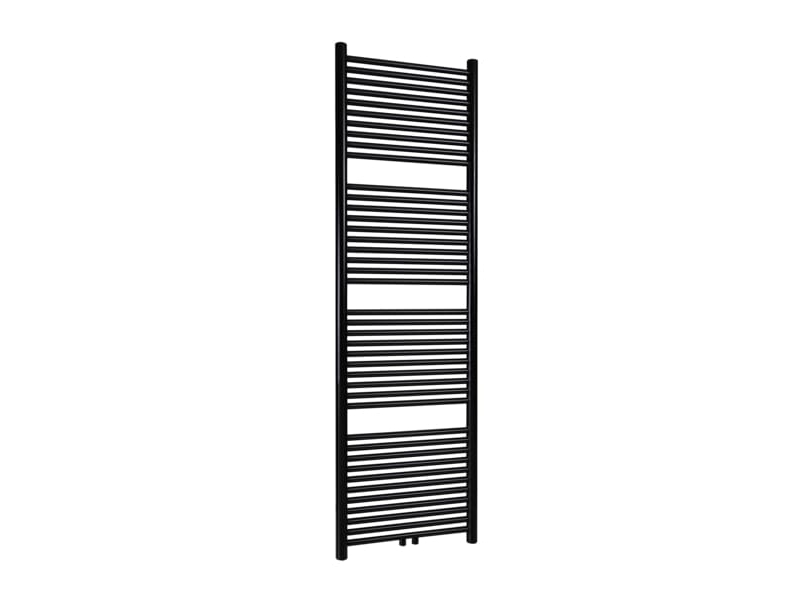 Thermrad Tone håndklæderadiator 936W, Rundt strålingsrør og samler, 6 tilslutninger, hxl 1800x550mm, mat sort