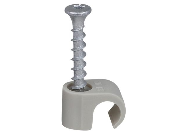 TILLEX Clips med TX20 SKSC-C4 10-14mm grå, med kraftig C4 skrue til runde ledninger/rør - (100 stk.)