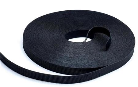 Velcrobånd sort i rulle, 20 mm bred, længde 25 meter. Genanvendelige