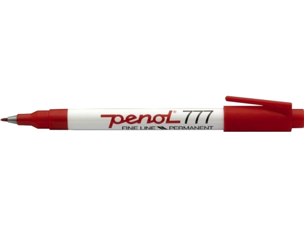 Penol 777 spritmarker Fine Line rød, stregbredde 1mm, kan bl.a. bruges på karton, glas, metal, plastik, træ og papir billede