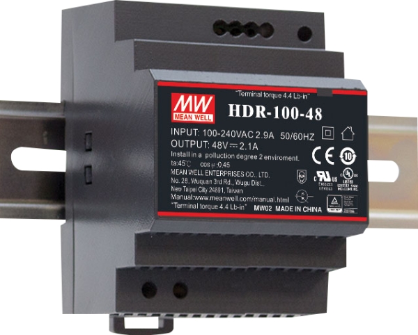 Strømforsyning, 1 faset, ind: 85-264V AC, ud: 24V DC, 4,2 A, 100 W