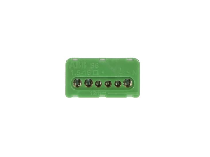 PE terminal med skrue tilslutning, 3x16mm²+3x6mm²