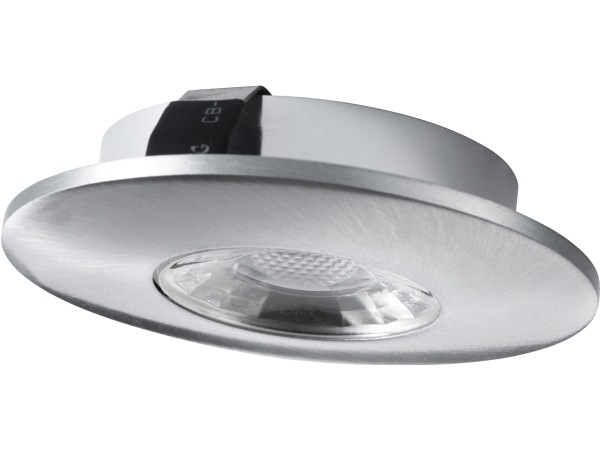 KITCH 3W 240LM 2800K 12VDC, BØRSTET STÅL, ø70mm. 1,9m. tilledning