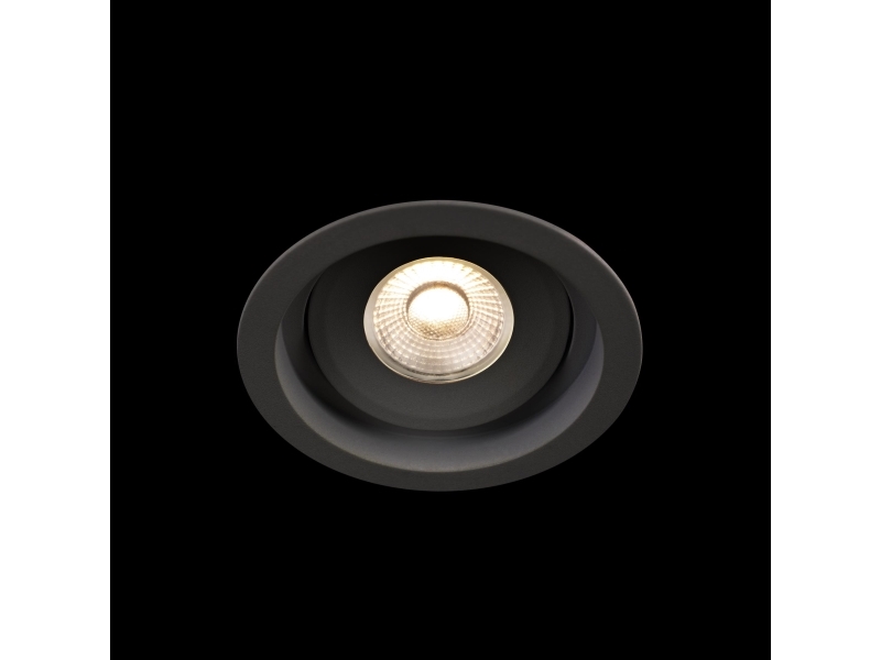 LED-downlight Level Quick ISO Sort 2700K, 480 lm, Ra>90, 3SDCM, 36°, 6W, IP44. Fasedæmpbar driver inkluderet.