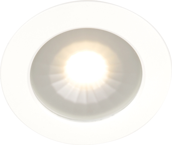 LED-Minidownlight 1202 12V Hvid 2700K, 290lm, 70°, 4,3W/827, 12V AC/DC, IP44, Hurtigklemmer i bagstykket