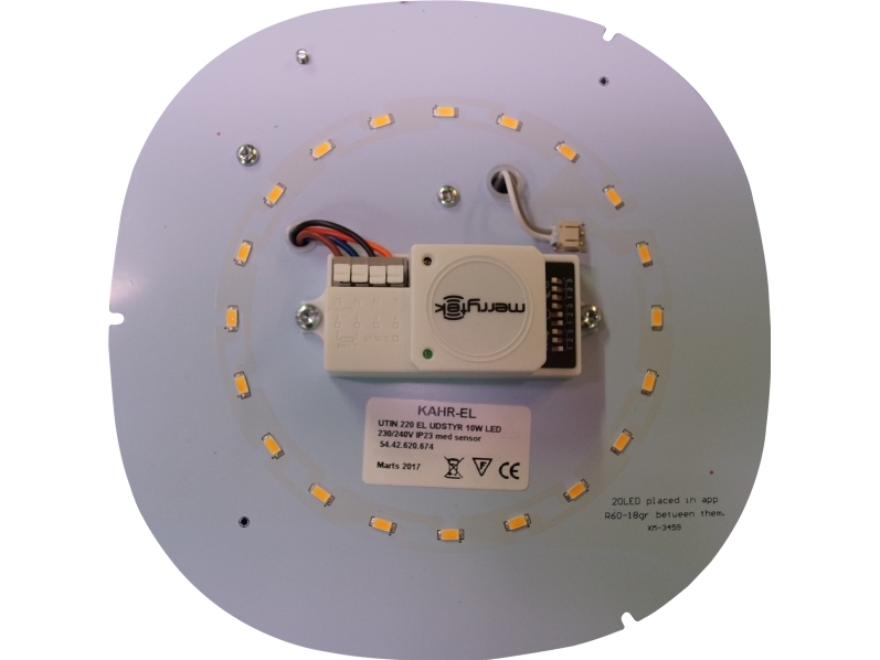 UTIN 220 10W/830LED retrofit el-udstyr + sensor,