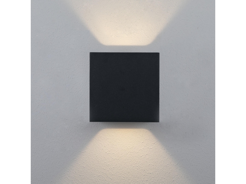 Cube XL II Antracit 3000K, 1890lm, 80°, 25W, IP65, IK10. Separat justerbar op/ned lysniveau via DIP-switch, 60/100%