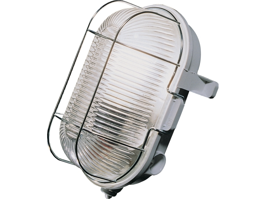 Skotlampe væg og loftarmatur med E27 fatning - for max. 60W, klar afskærmning, grå.