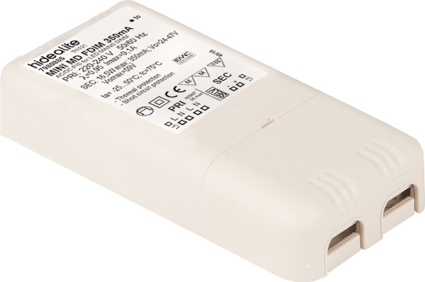 Driver Mini MD FDIM 350mA, 24-47V, 8,4-16,5W Fasedæmpbar 230V, IP20
