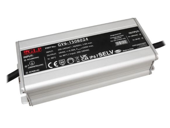 LED DRIVER Constant Voltage 24VDC, 150W, IP67