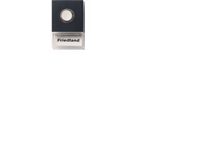 FRIEDLAND BY HONEYWELL Ringetryk Pushlite sort med lys navnefelt, LxBxH: 60x40x19mm kræver transformer