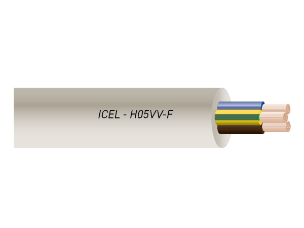 Tilledning rund, PVC 3G2,5mm² PKAJ hvid 300/500V ring, kabeldiameter 11,4mm - (50 meter)