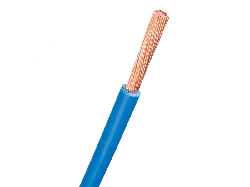 NEXANS installationskabel, PVC 1×10 mm² H07V2-K blå 450/750 V spole, kabeldiameter 6,2 mm – (100 meter)