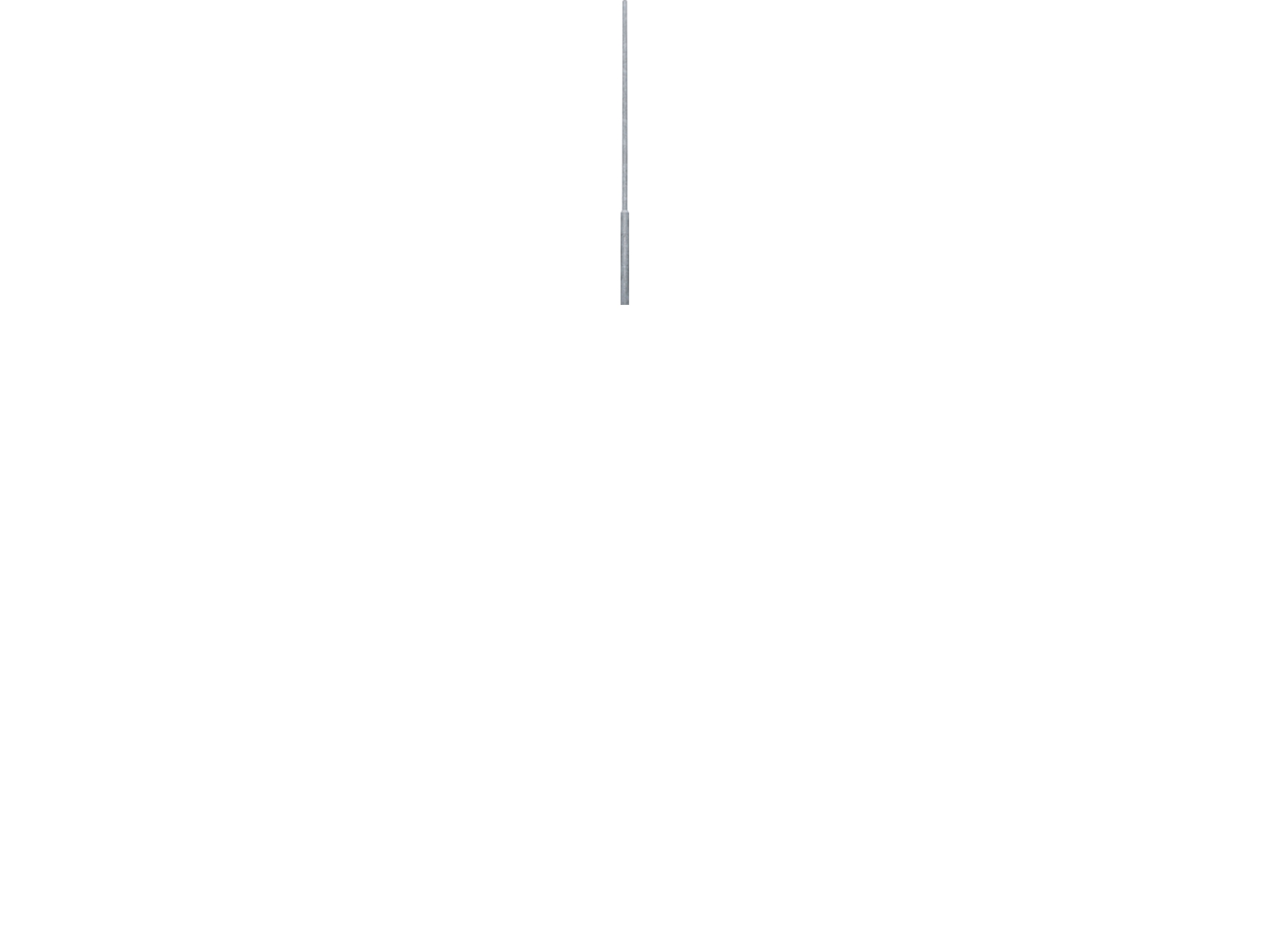 BERTLEDE mast, 3,0 meter, for nedgravning, uden boring, Ø60 mm top, Ø108mm bund 10Stk