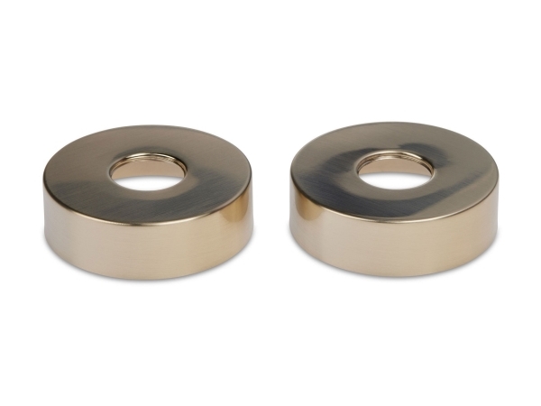 Blue Label rosetter - børstet guld - diameter Ø74 mm - højde 21 mm - leveres i sæt af 2 stk.