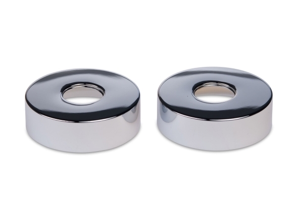 Blue Label rosetter - krom - diameter Ø74 mm - højde 21 mm - leveres i sæt af 2 stk.
