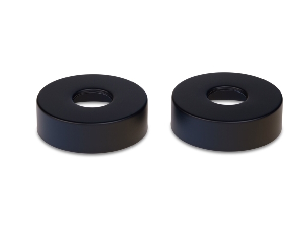 Blue Label rosetter - mat sort - diameter Ø74 mm - højde 21 mm - leveres i sæt af 2 stk.