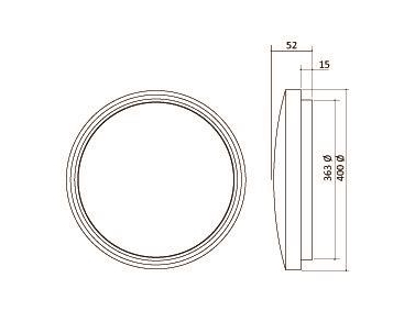 Upload G2 Ø400 29W 3400LM Dipswitch Indstillelig Kelvin Opal Trådløs Mikrobølge/Radiobølge sensor IP44 IK10 Hvid