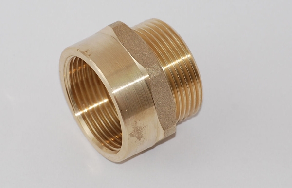 Spidsmuffe, 1/2" - 1/2", messing, 16 bar