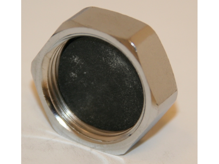 Slutmuffe, 1/2" rødgods krom - Ezze
