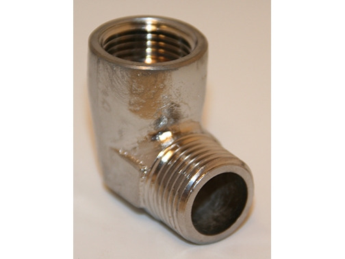 Forkromet messing vinkel 90 m. muffe/nippel, " x " - Isiflo