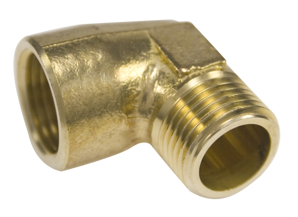 Messing vinkel muffe/nippel, 1"